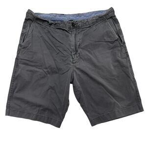 J.Crew Chino Shorts Mens 36 Broken-In Gray Cotton Flat Front Casual 36W